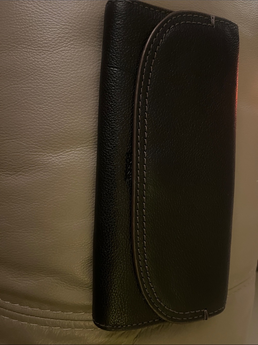 Men's Black Leather Wallet Clutch - Unbranded